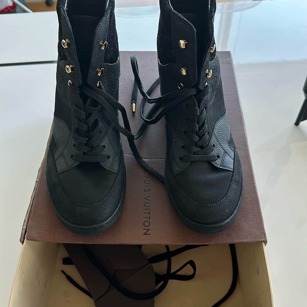 Louis Vuitton suede and all leather boots